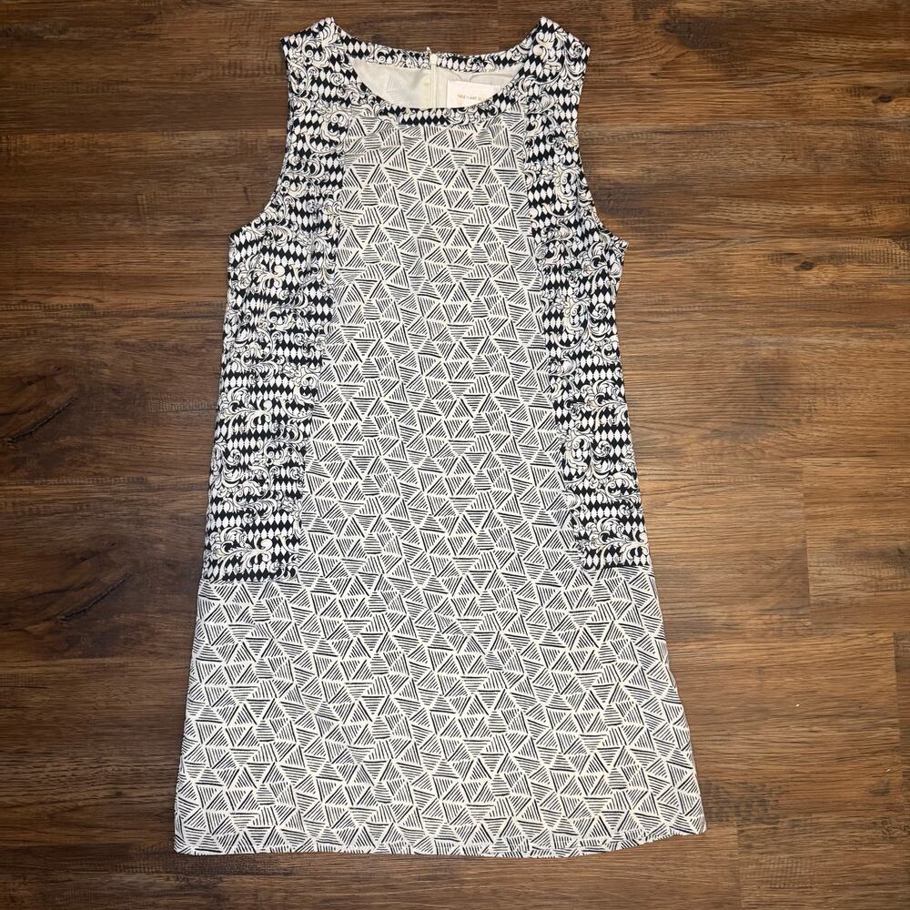 Skies are Blue black white geometric sleeveless shift dress size XS
